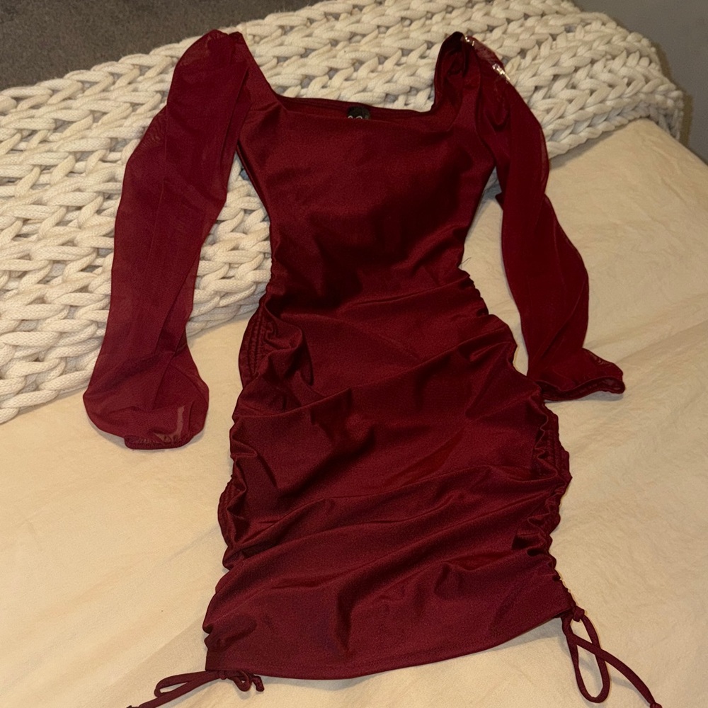 Windsor Burgundy Long Sleeve Dress